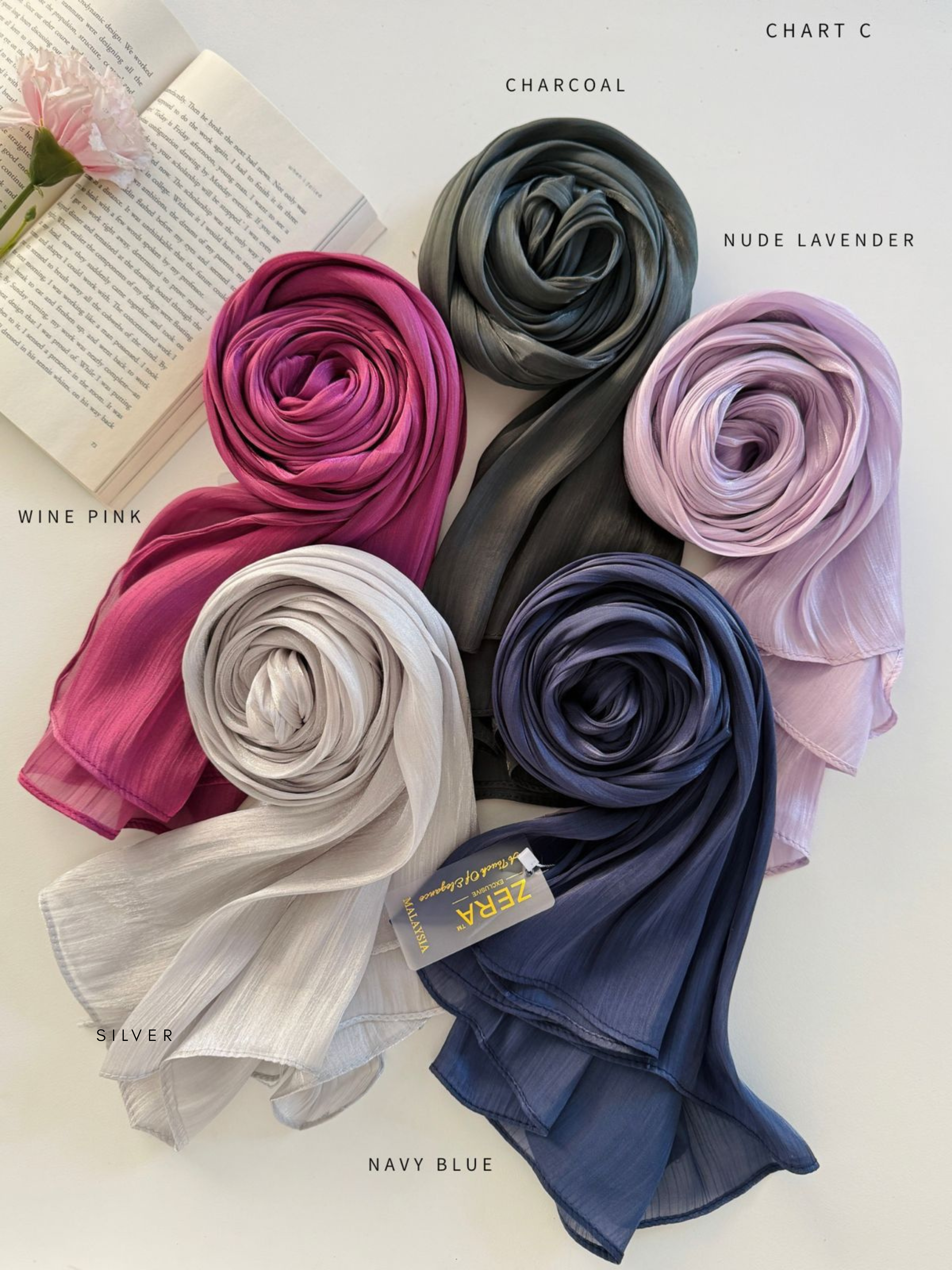 ZERA Premium Organza Shimmer Hijabs