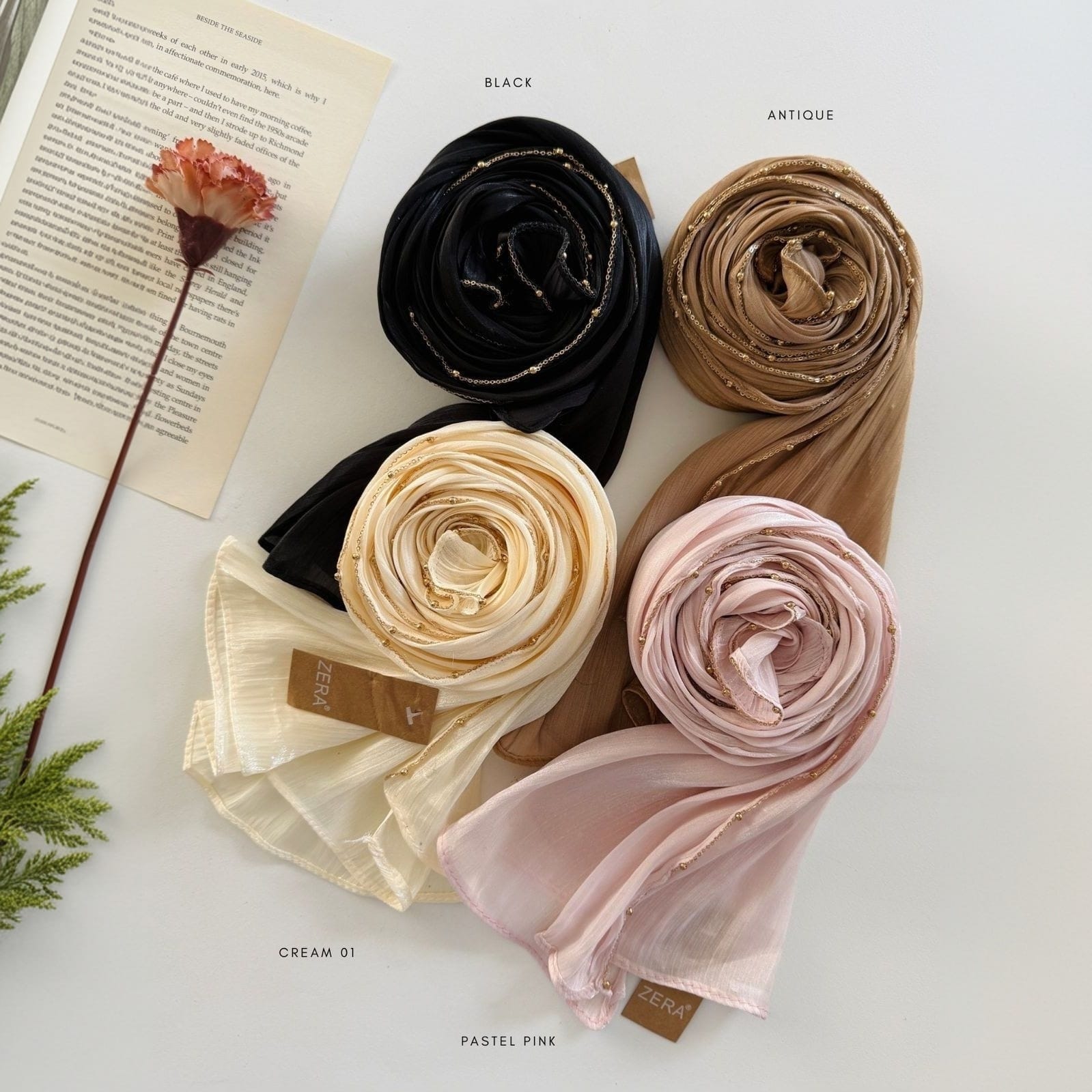 Organza Shimmer with Golden Chain