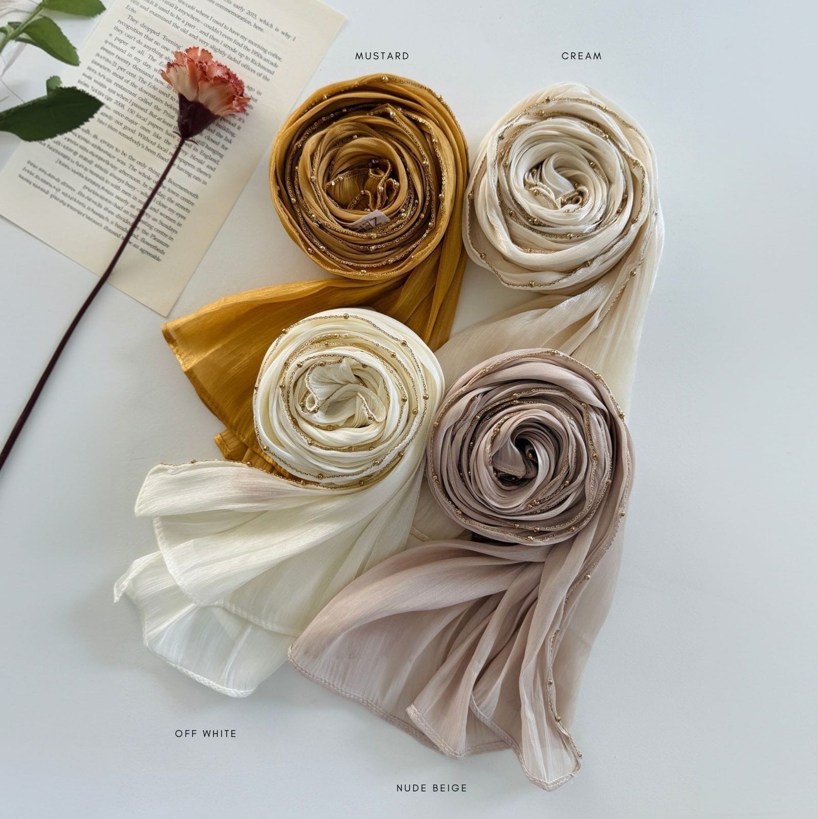 Organza Shimmer with Golden Chain