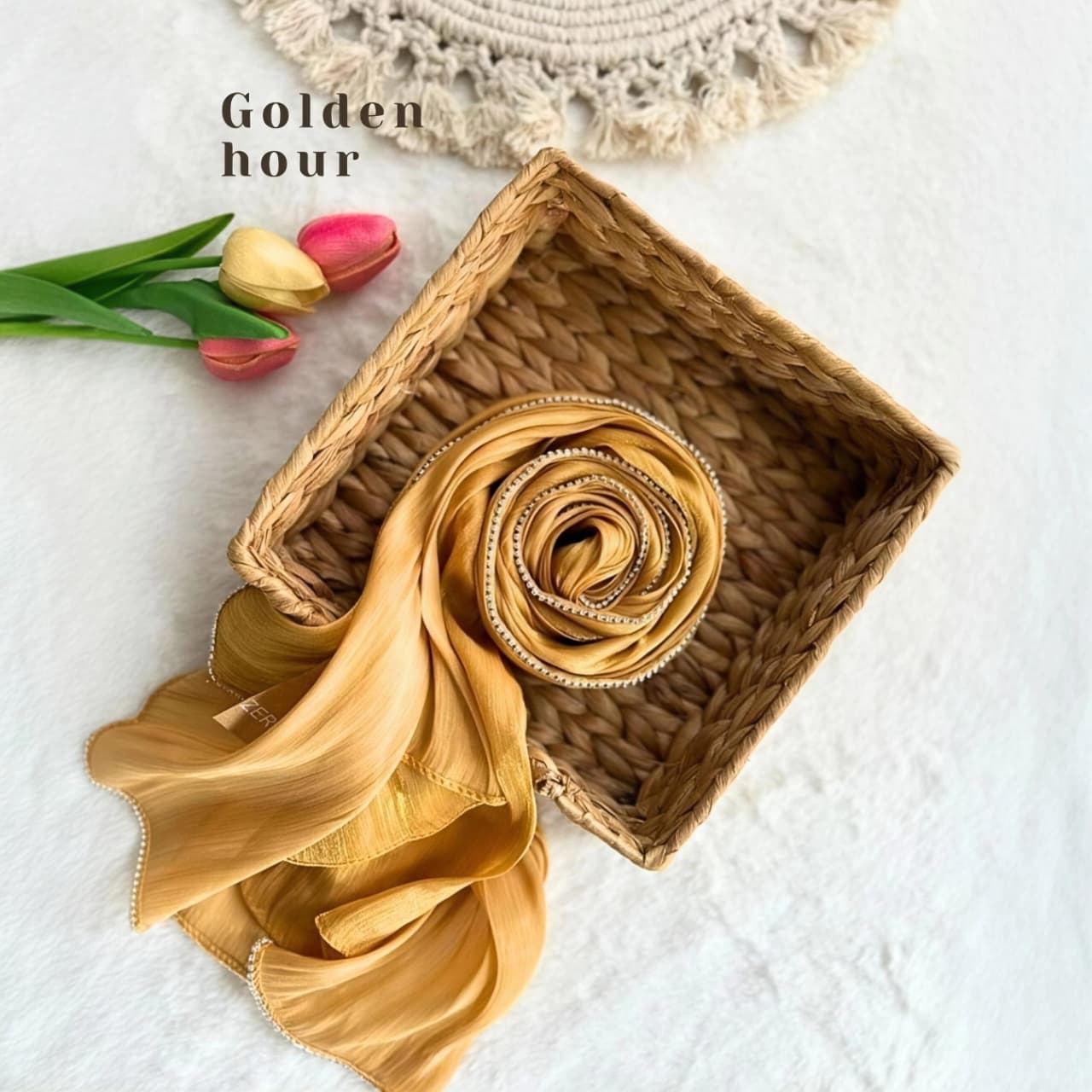 Organza Shimmer with Rhinestone