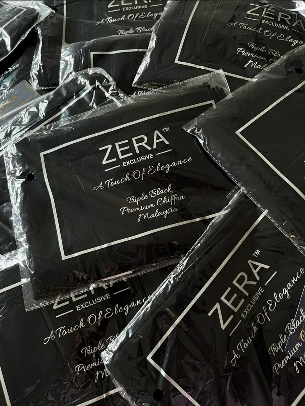 ZERA Triple Black Chiffon Hijabs