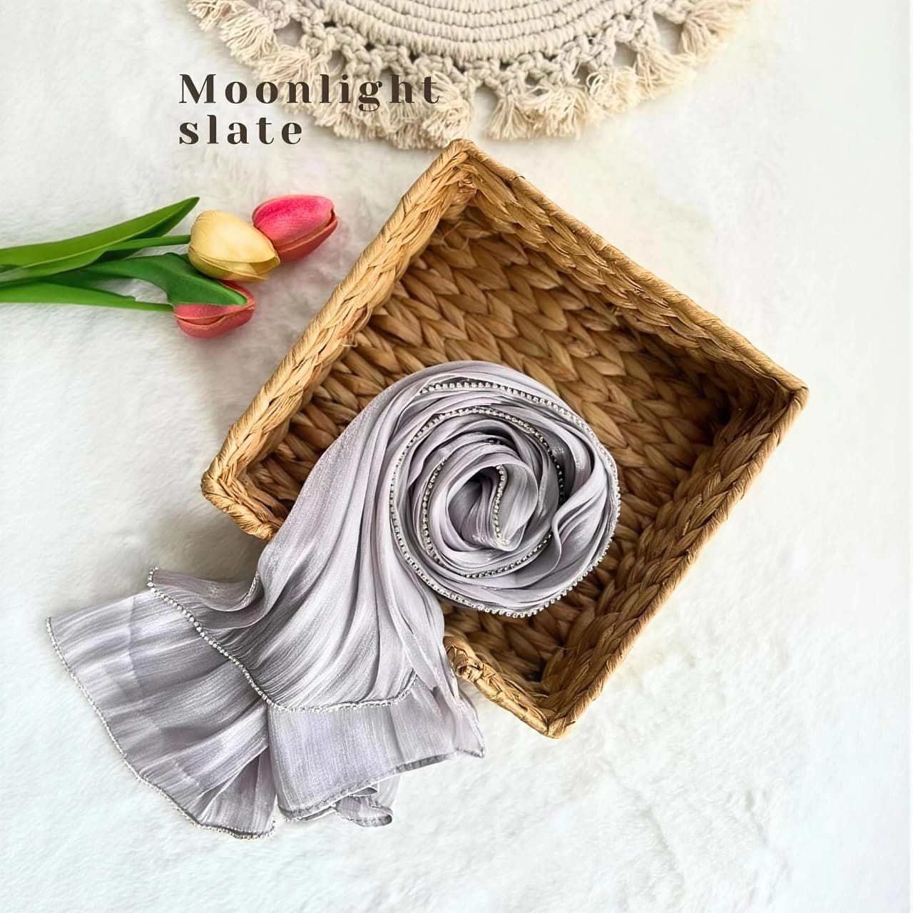 Organza Shimmer with Rhinestone